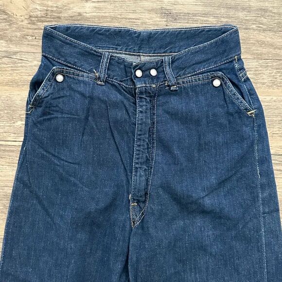 Vintage 50s 60s Buckaroo Gal By Big Smith Selvedge Denim Peal Snap Jeans 26x28 - Picture 3 of 7